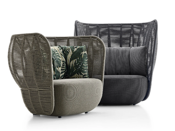 BAY - High-back garden armchair by B&B Italia Outdoor - view 2